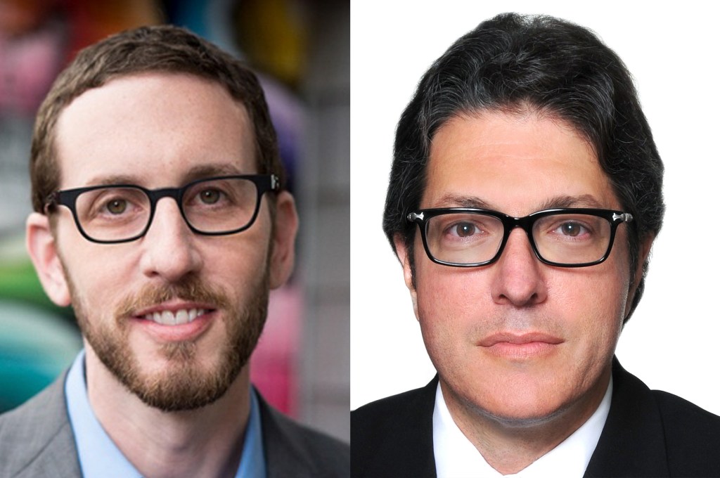 State Sen. Scott Wiener (left), Democrat from San Francisco, and Beverly Hills Mayor John Mirisch (right).