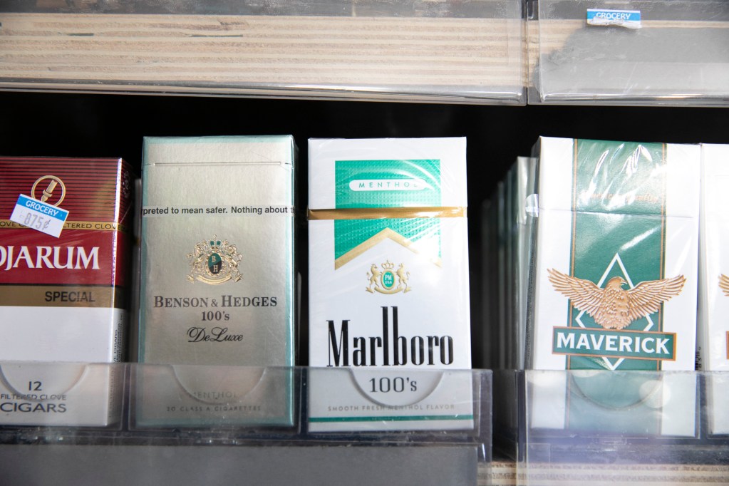 Menthol Cigarettes at a liquor store in Berkeley. Photo by Anne Wernikoff for CalMatters