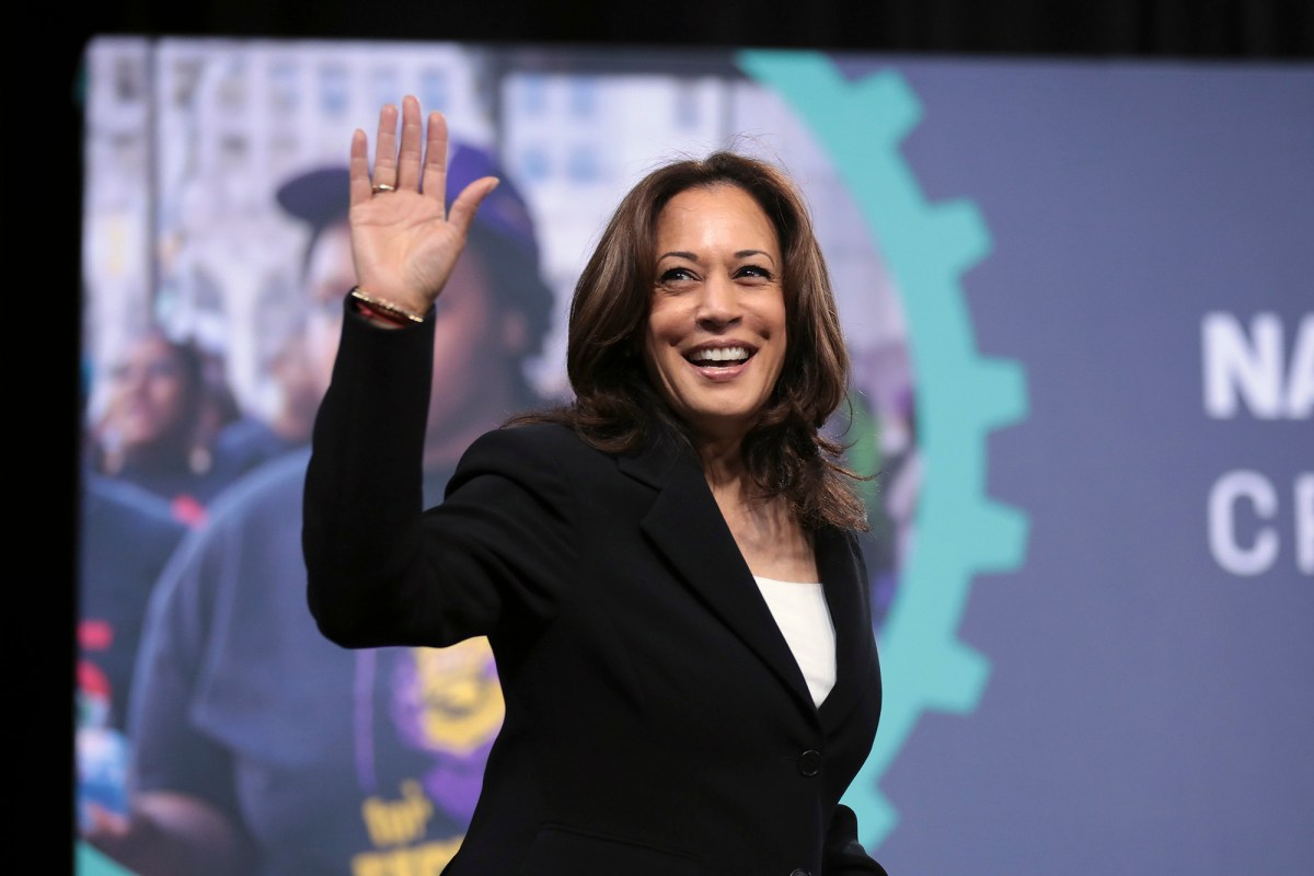 Sen. Kamala Harris speaks at the 2019 National Forum on Wages and Working People hosted by the Center for the American Progress Action Fund and the SEIU at the Enclave in Las Vegas, Nevada on April 27, 2019. Photo by Gage Skidmore via Flickr