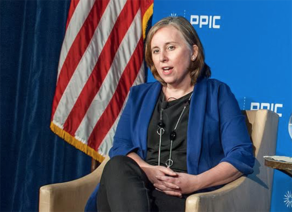 Ann O'Leary at a Public Policy Institue of California event in 2019. O'Leary has just announced she is stepping down from her role as Gov. Newsom's chief of staff. Poto via Creative Commons (CC BY-SA 4.0)