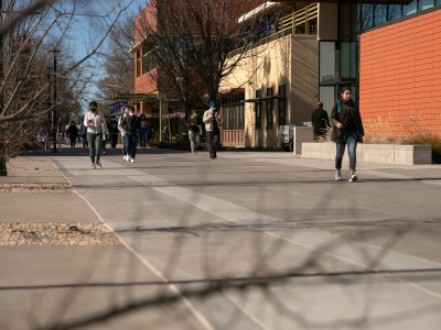 Students on campus at the University of California, Davis in Davis on Feb. 2, 2022. Miguel Gutierrez Jr., CalMatters
