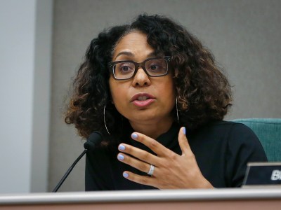 Sydney Kamlager speaks during a hearing on Tuesday, April 9, 2019, in Sacramento. Photo by Rich Pedroncelli, AP Photo