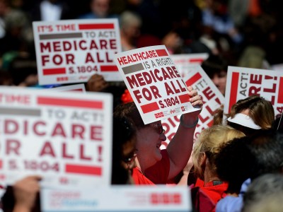 The California Nurses Association, which led the coalition behind the high-profile 2017 push for a single-payer system, has re-branded its campaign with the slogan “Fight to Win Medicare-for-All." Photo by Dan Honda, Bay Area News Group