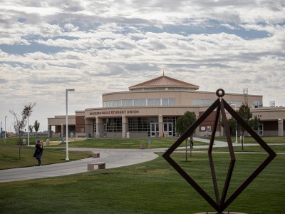 The Golden Eagle Student Union building at the West Hills College in Lemoore on Oct. 9, 2023. Photo by Larry Valenzuela, CalMatters/CatchLight Local