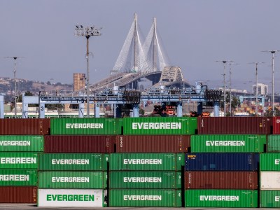 The Port of Los Angeles on Oct. 2, 2021. Photo by Ted Soqui, Sipa USA via AP Photo