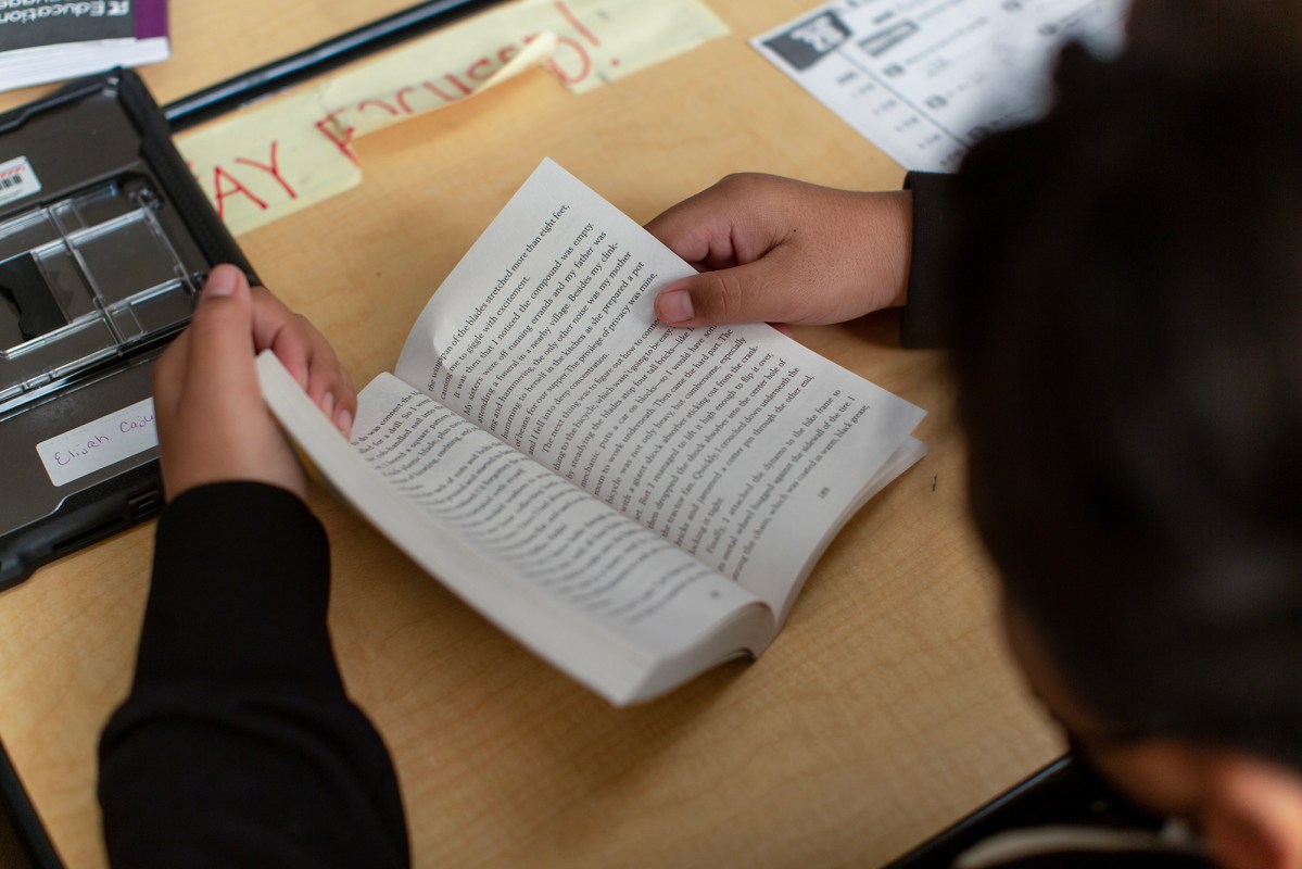Students in a sixth-grade class complete classwork at Stege Elementary School in Richmond, on Feb. 6, 2023. Photo by Shelby Knowles for CalMatters