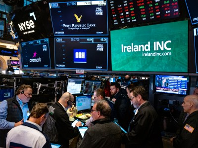 Traders work on the floor at the New York Stock Exchange in New York on March 13, 2023. Photo by Craig Ruttle, AP Photo