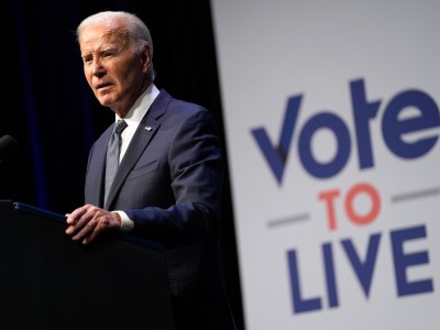 President Joe Biden speaks to community leaders at the Vote to Live Action Fund's 2024 Prosperity Summit in North Las Vegas, on July 16, 2024. Photo by Susan Walsh, AP Photo